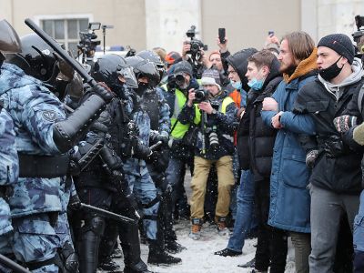 Акция в Москве в поддержку Алексея Навального, 31 января 2021 год. Фото: Сергей Савостьянов / ТАСС